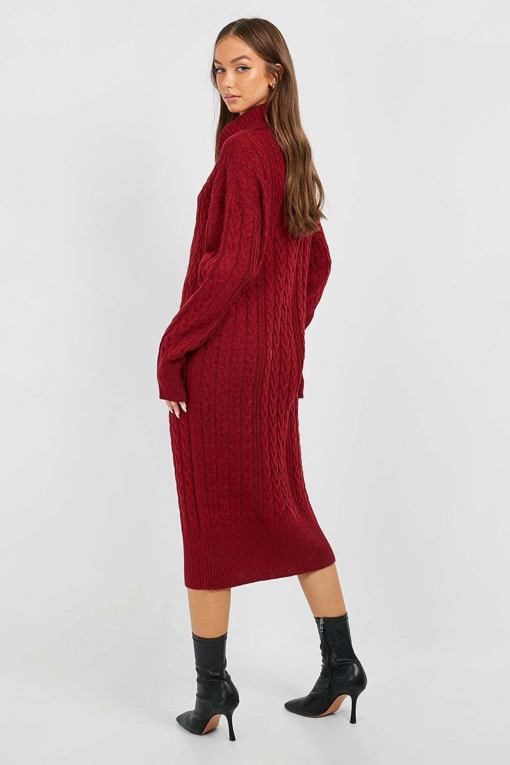 Red knit sale midi dress